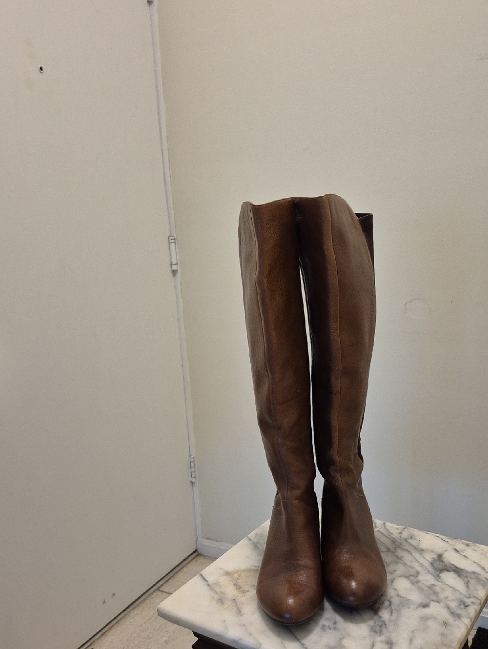 Tall Brown Leather Riding Boots